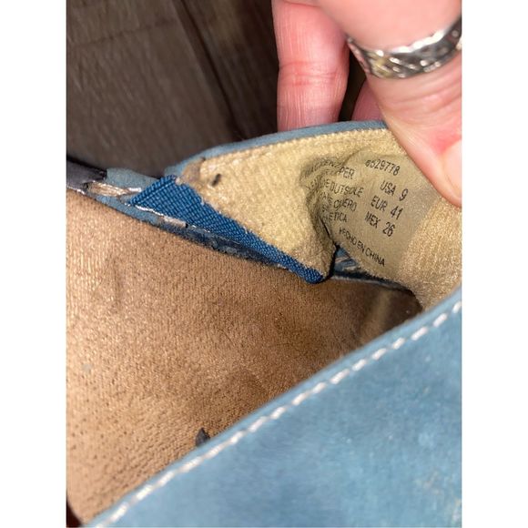 Earth Spirit Blue Leather Gelron 2000 Slip On Slide Sandals, W Size 9, MSRP $83 - Picture 7 of 15